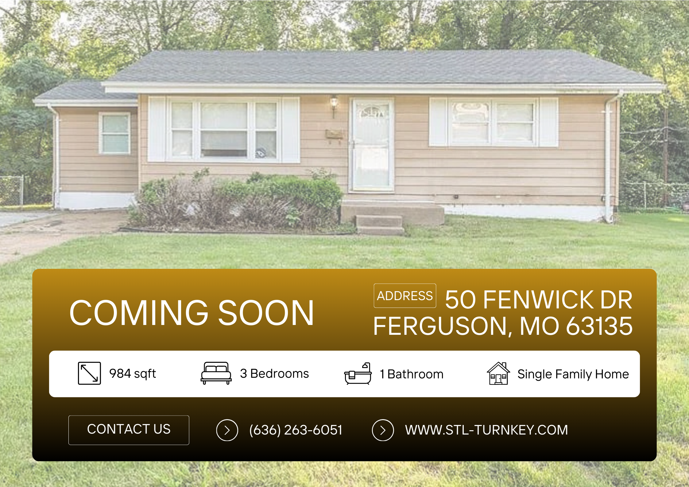 COMING SOON: 50 Fenwick Dr, Ferguson, MO 63135